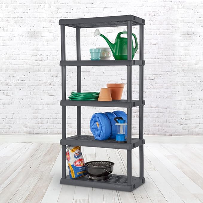 Sterilite 4-Pack 5 Shelf Unit, Heavy-Duty Shelving Storage Rack - Image 9