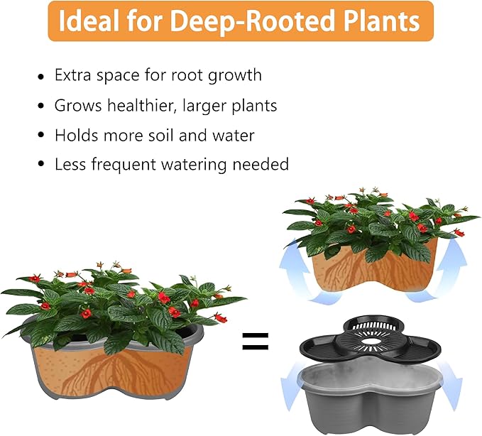VECELO 5 Tier Vertical Garden Planter, Self Watering Stackable Planters - Image 6