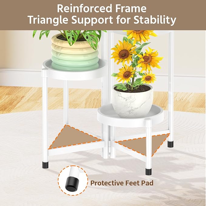 LASZOLA 4 Tiered Folding Plant Stand Indoor - Image 5