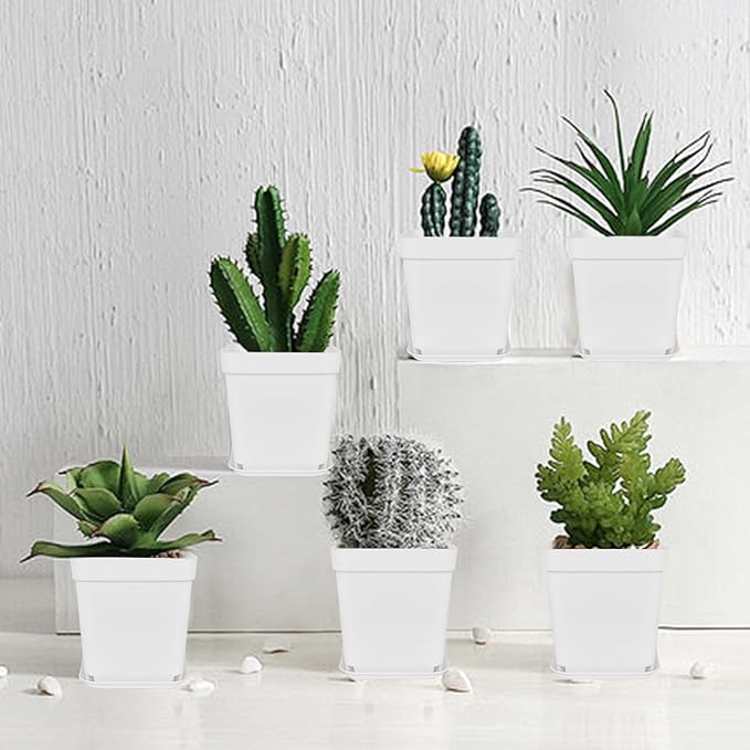 Anyumocz 24Pcs 3" Square Plastic Plant Pots, Seedling Nursery Transplanting - Image 6