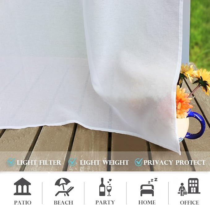 RYB HOME 2 Panels Porch Curtains Outdoor - Image 7