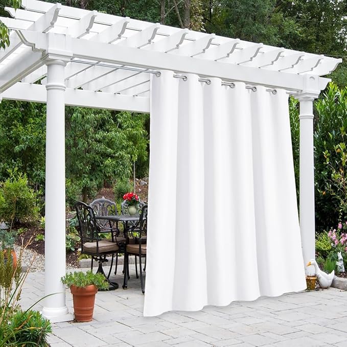 NICETOWN Outdoor Curtain for Patio Waterproof Extra Wide 84 inch, Sun Blocking by NICETOWN