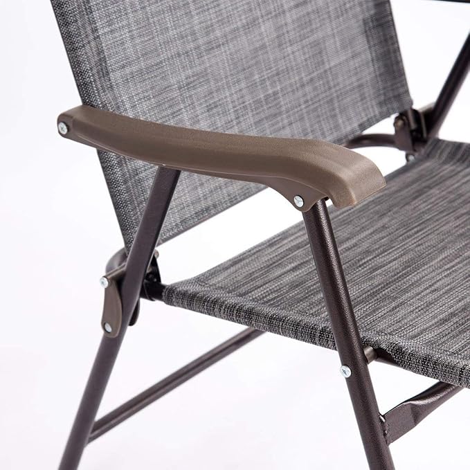 Giantex Set of 2 Patio Folding Chairs, Outdoor Patio Dining Chairs w/Armrest - Image 9