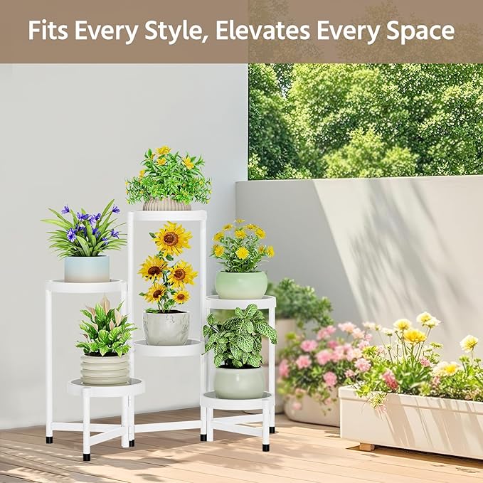 LASZOLA 6 Tiered Folding Plant Stand Indoor - Image 2