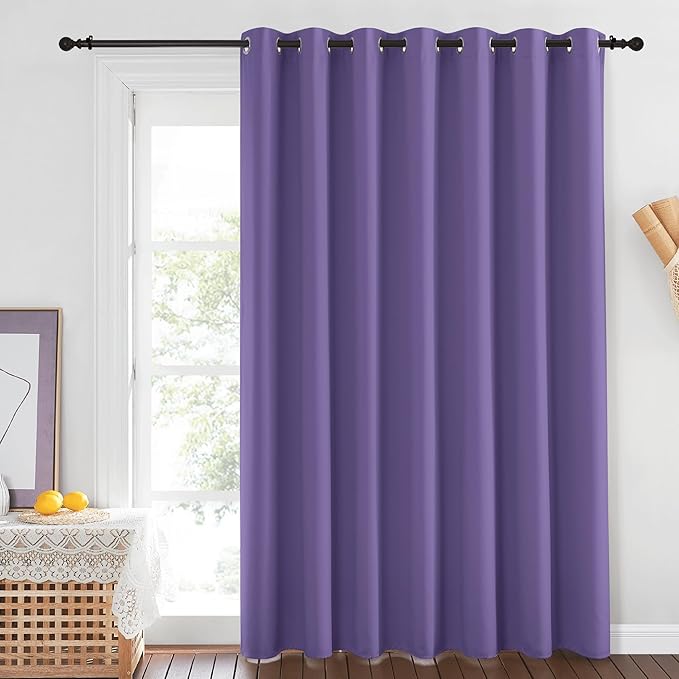 NICETOWN Blackout Lilac Purple Curtain 84 inches Long, Energy Saving Thermal - Image 2