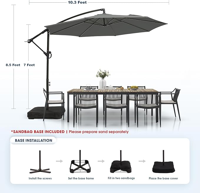 wikiwiki 10ft Patio Umbrella - Image 6
