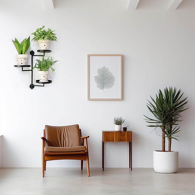 Rotating Window Wall Plant Shelves Stand Holder, 3 Tiered Metal Floating Plant - Image 8