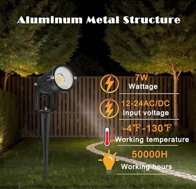 Low Voltage Landscape Lights IP65 Waterproof 7W 700LM LED Outdoor Lighting - Image 2