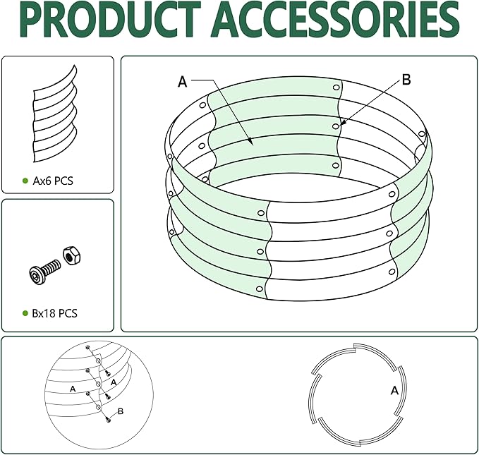 3PCS 2x2x1FT Galvanized Raised Garden Bed Kit, Vegetable Boxes-Round Metal - Image 4