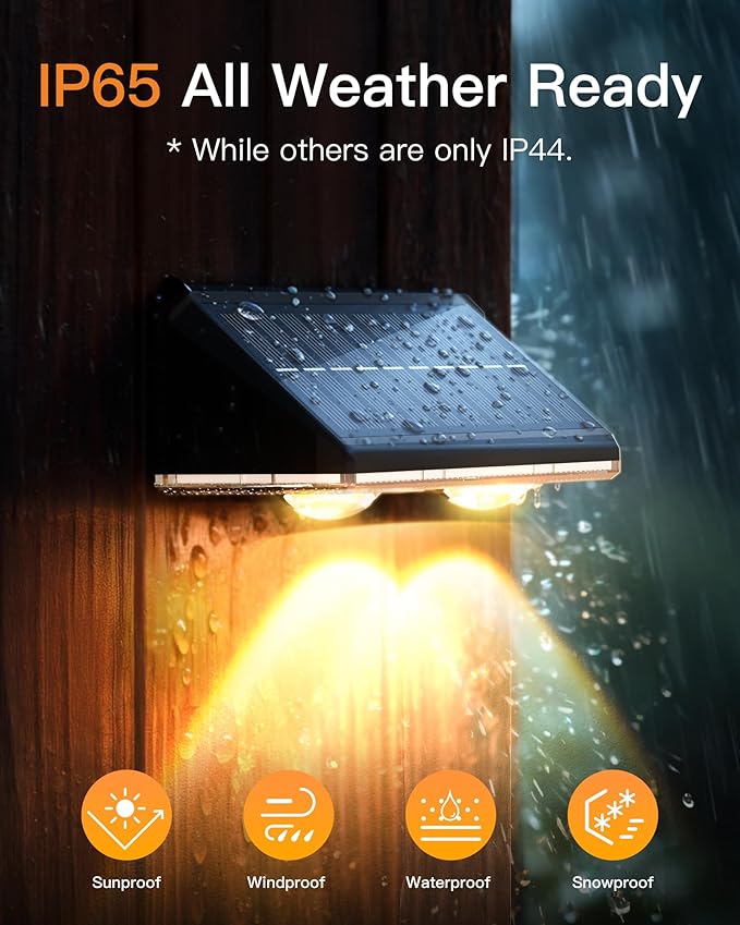 Solar Fence Lights Outdoor, 6 Pack IP65 Waterproof Fence Lights Solar Powered - Image 4
