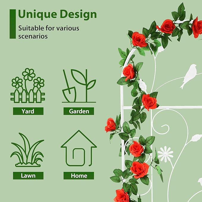 Metal Garden Trellis for Climbing Plants, 86.5" x 19.7" Metal Plant Trellis - Image 3