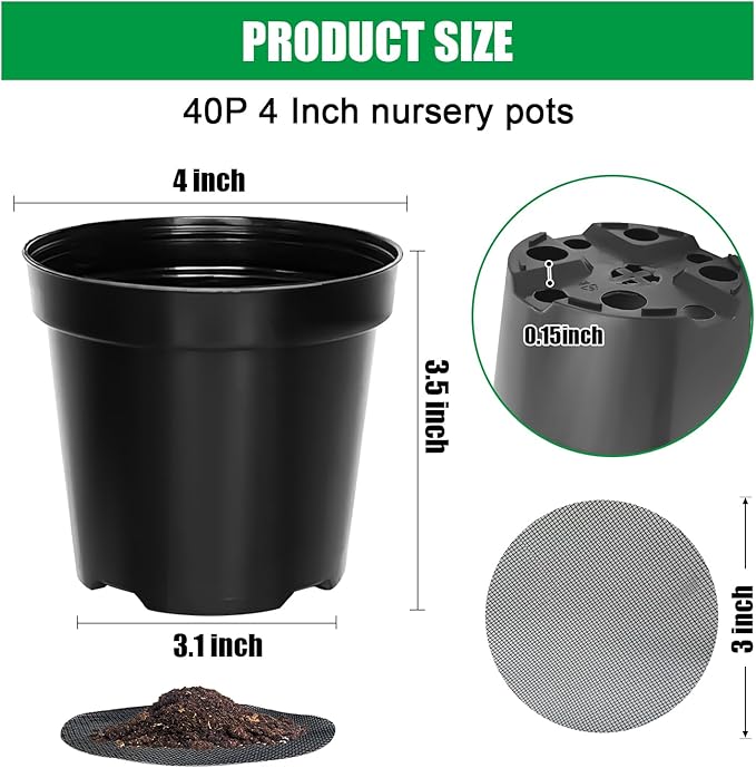 40 Pack 4 Inch Plant Nursery Pots - Image 2