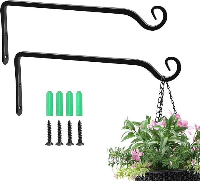 Jardim 2 Pack 10 Inch Premium Decorative Metal Iron Wall Hangers by Jardim