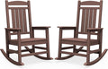 SERWALL HDPE Outdoor Rocking Chair Set of 2, Oversized Patio Rocking Chairs by SERWALL