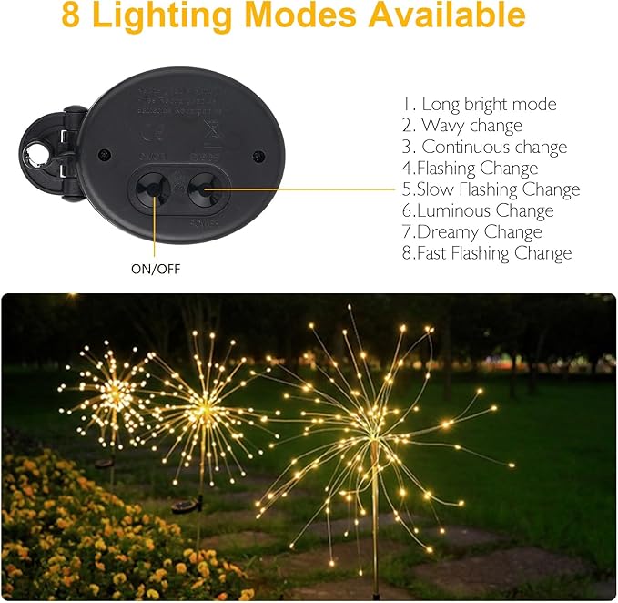 SUNNEST Solar Lights Outdoor, 150 LED Firework Light - Image 2