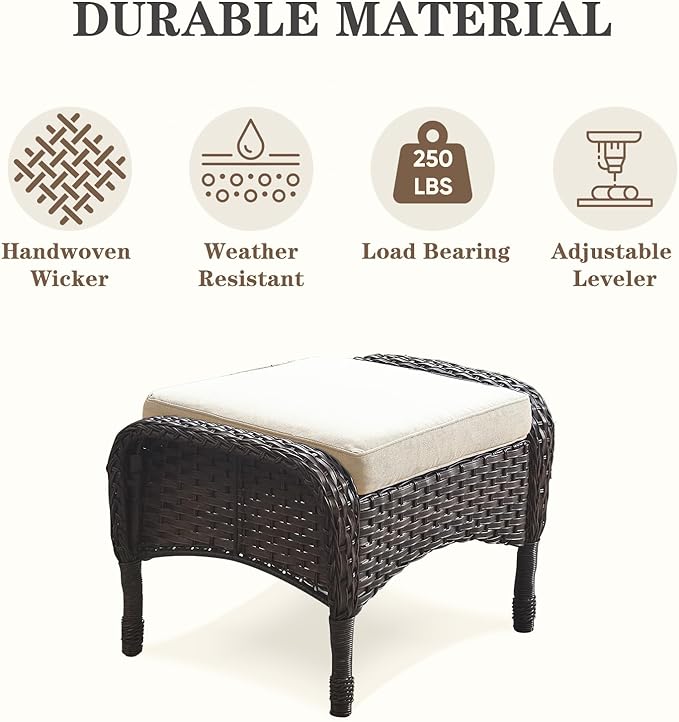Belord Outdoor Ottomans for Patio Foot Rest - Image 5