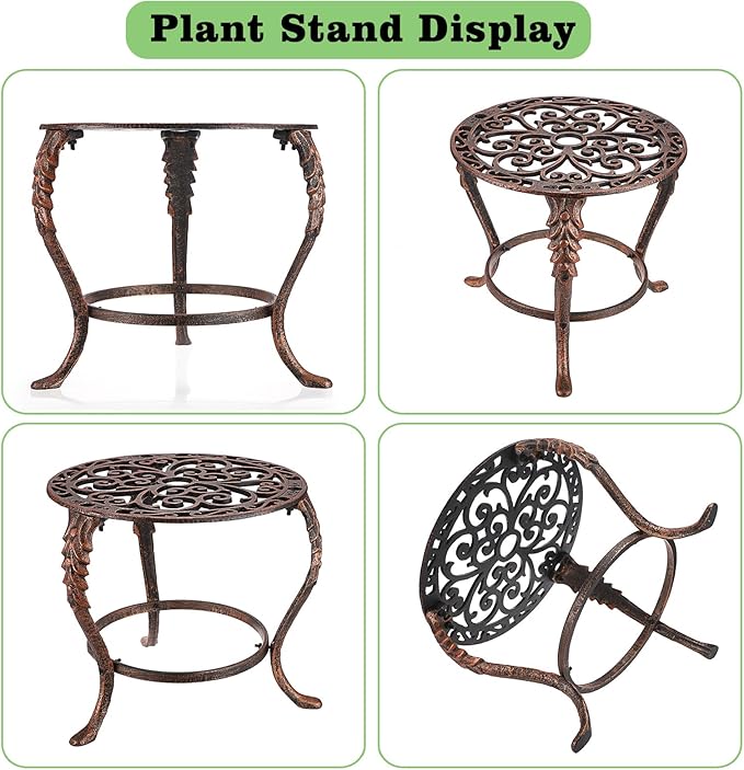 OwnMy Heavy Duty Cast Iron Plant Stand Vintage Wrought Iron Flower Pot Holder - Image 4