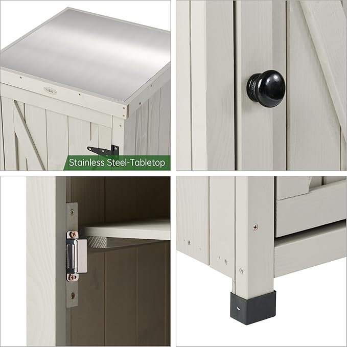 Outdoor Storage Cabinet for Patio, Garden Potting Bench Table - Image 5