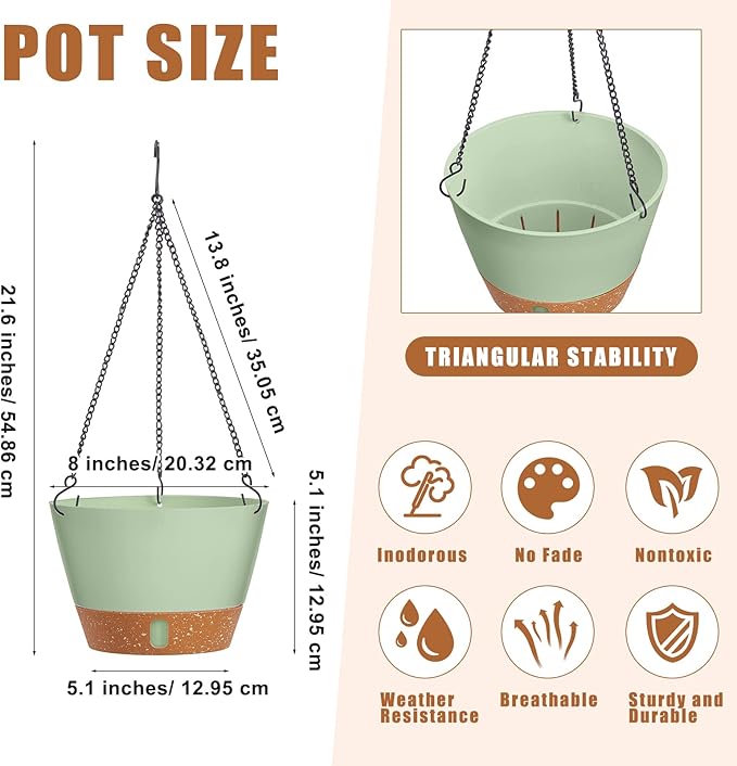 Amyhill 6 Pcs 8 Inch Hanging Planter - Image 2