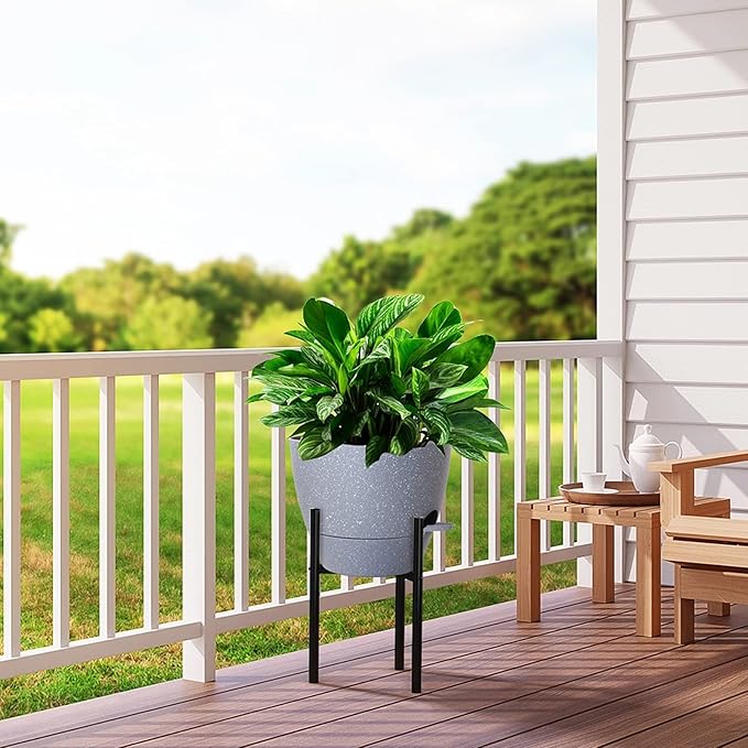 Large Self Watering Pots, 12/10/9 Plastic Planters - Image 7
