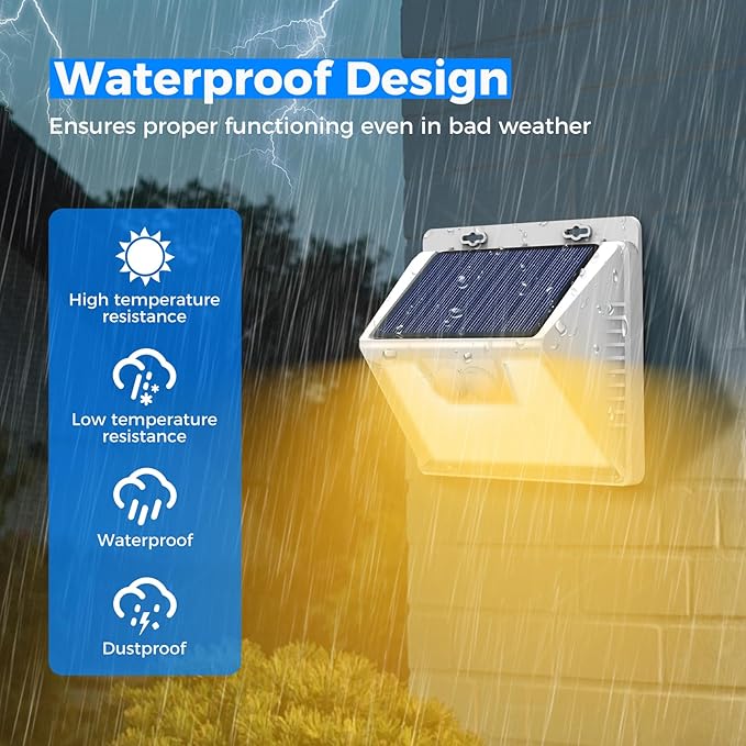 Peasur Solar Lights Outdoor Motion Sensor Waterproof, 3 Modes Security Wall - Image 4