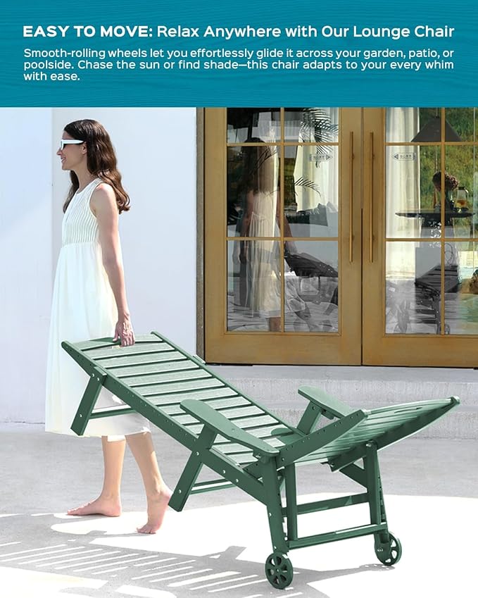 Outdoor Chaise Lounge Chair Set of 2, Patio Lounge Chairs - Image 6