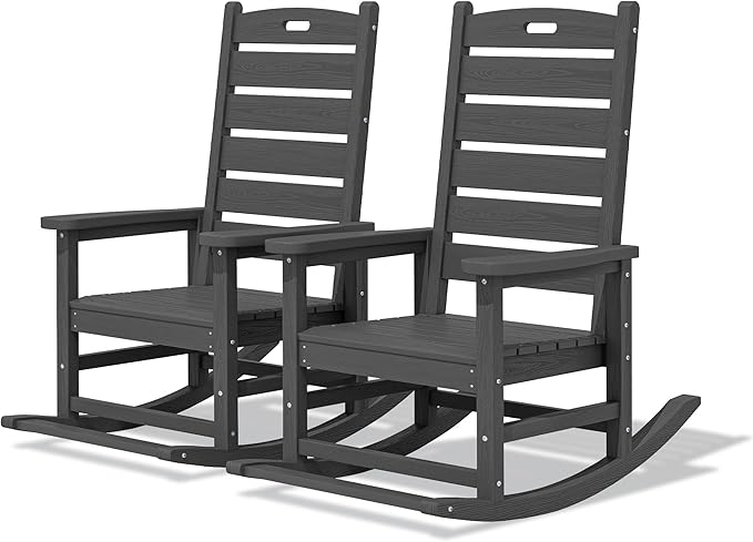 SERWALL Outdoor Rocking Chair Set of 2, Oversized Rocking Chair by SERWALL