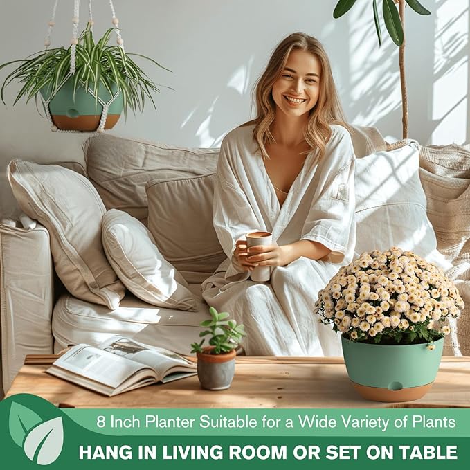 Set of 2-8 Inch Hanging Planters - Image 4