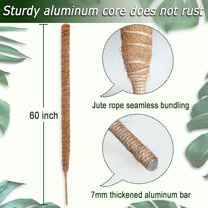 60 Inch Moss Pole for Plants Monstera, Tall Bendable Moss Poles for Climbing - Image 3