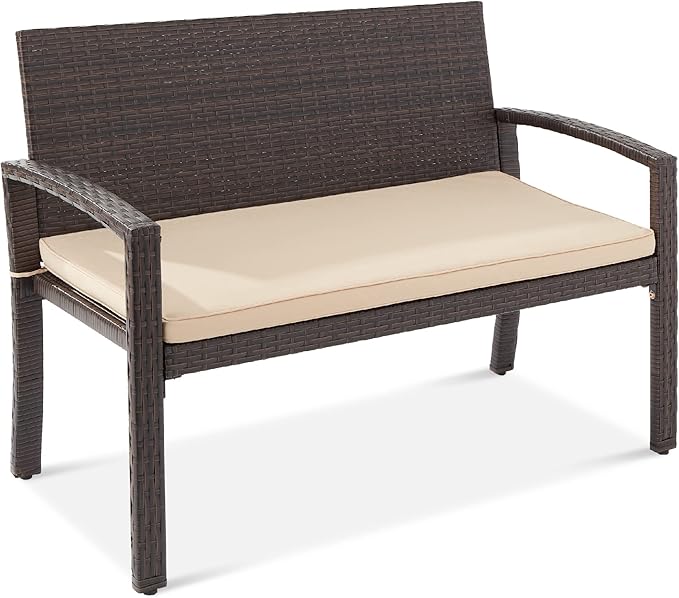 Best Choice Products Outdoor Bench 2-Person Wicker Garden Patio Benches Seating by BestChoiceProducts