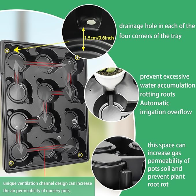 12 Cell Round Nursery Trays Thickened Durable Seedling Pots Shuttle Carrying - Image 3