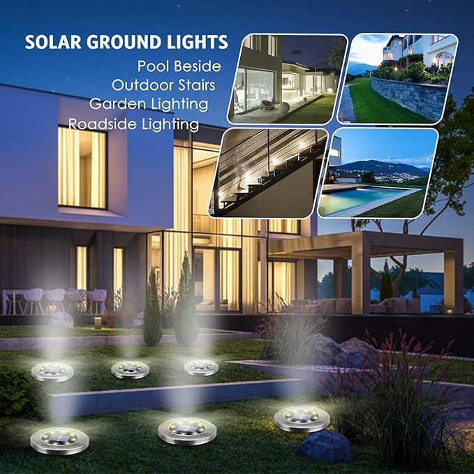 Solar Lights Outdoor Waterproof, 12 Pack Solar Ground Lights - Image 6
