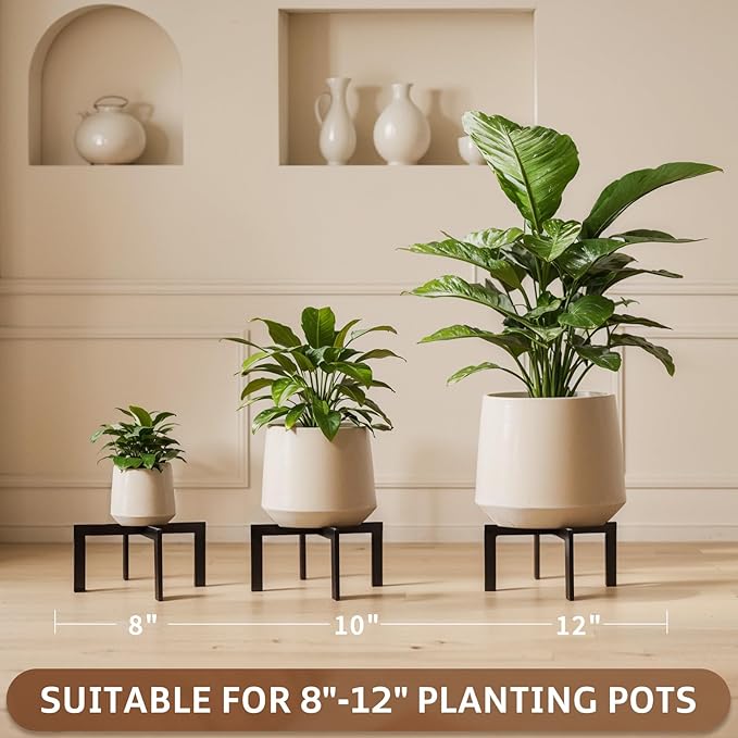 IZIDDO 4 Pack Plant Stand Indoor Outdoor, Metal Mid-Century Pot Stand, Modern - Image 2