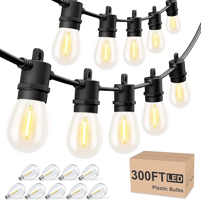 Svater Outdoor String Lights 300 FT, Patio Lights by Svater
