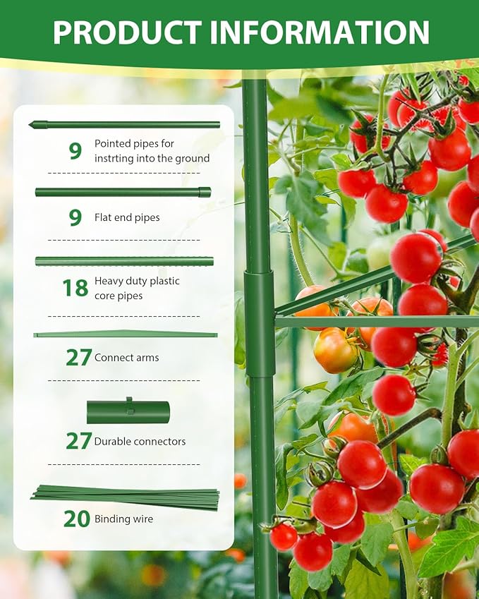 3 Pack Extra Larger Tomato Cages, 51in*17in Adjustable Tomatoes Plant Stakes - Image 8