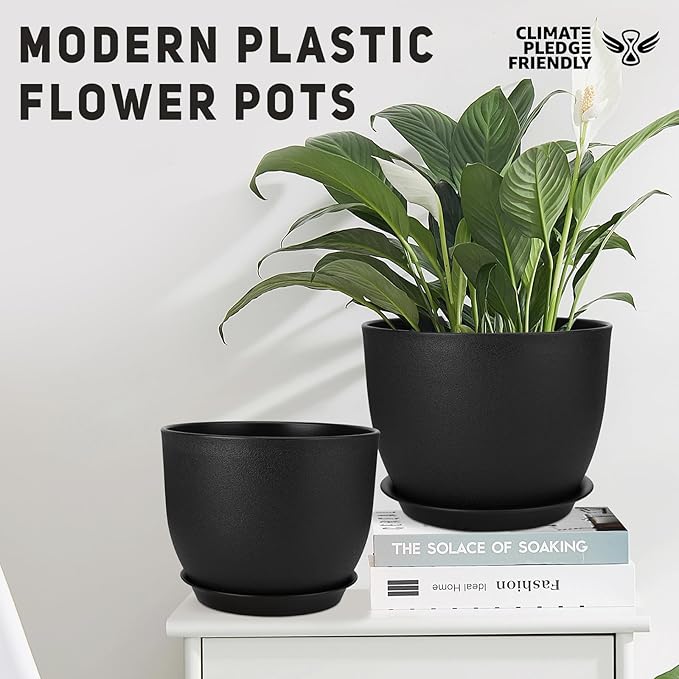 Plant Pots 12/10/9 inch Set of 3, Flower Pots - Image 4