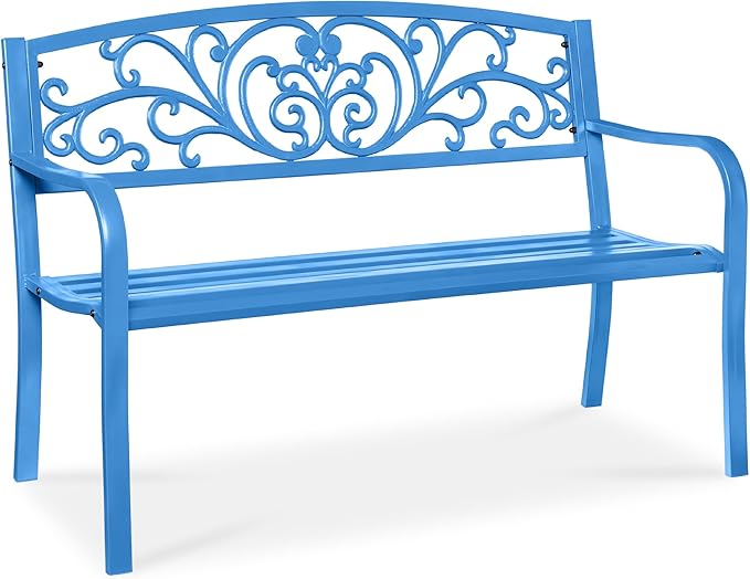 Best Choice Products Outdoor Bench Steel Garden Patio Porch Furniture by BestChoiceProducts
