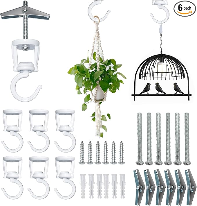 ONIKK Ceiling Hooks for Hanging Plants, Heavy Duty Metal Plant Hooks, Screw in by ONIKK