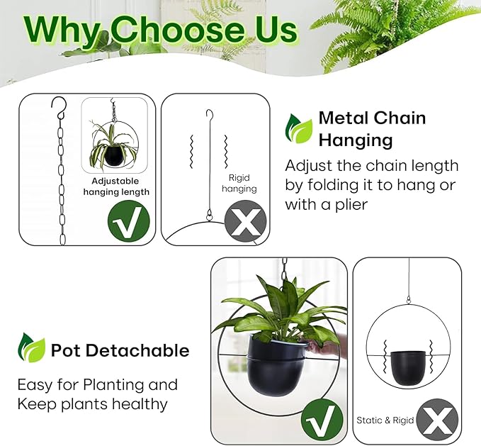 2 Pack Hanging Planters for Indoor Plants - Image 4