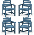 SERWALL Outdoor Dining Chairs Set of 4, All-Weather HDPE Patio Chair by SERWALL