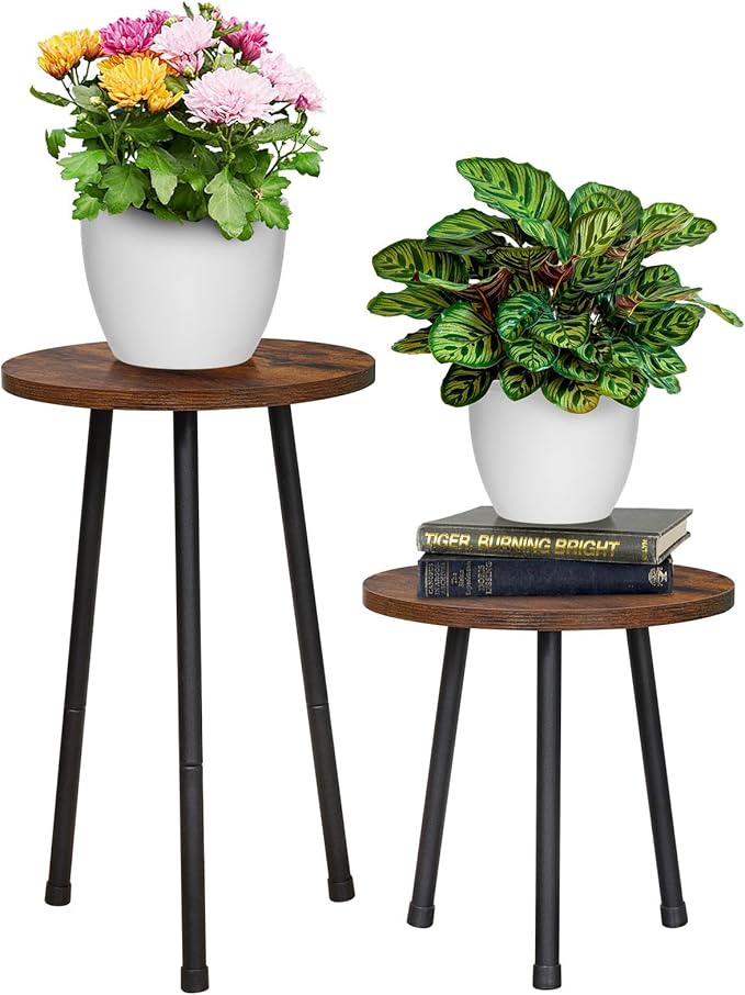 2 Pack Indoor Plant Stand, Mid-Century Wooden Style Plant Holder, Indoor by YENGOTH