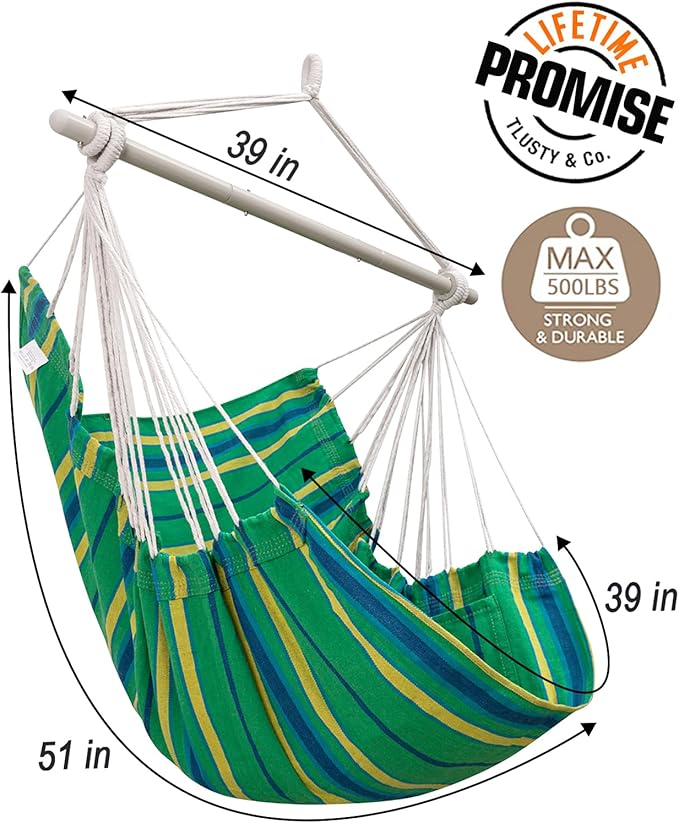 Miztli Hammock Chair with Hanging Chair Cover – Max 500 Lbs, Steel Spreader Bar - Image 5