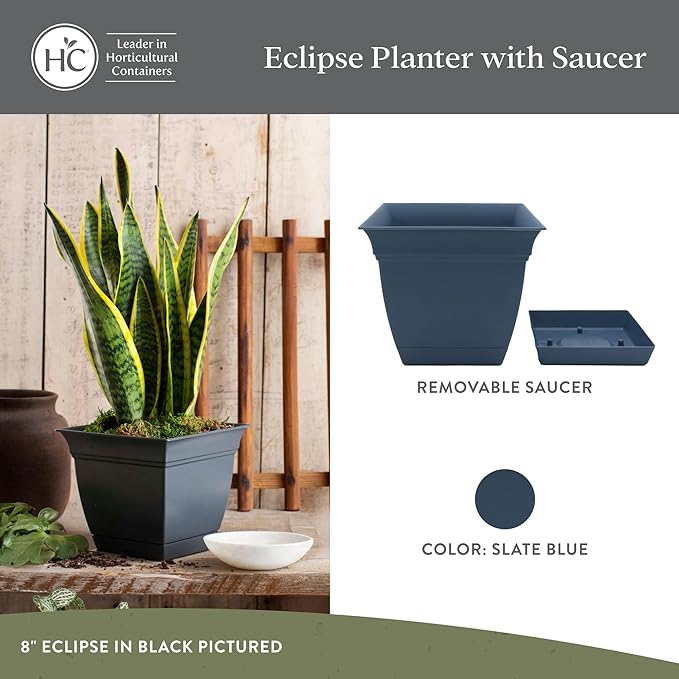 The HC Companies 12 Inch Eclipse Square Planter Pots - Image 2