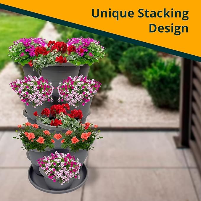 SunVara Strawberry Planter Vertical Gardening Stackable Planter Strawberry - Image 4