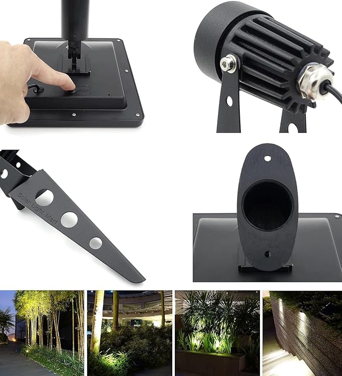 Mini 50X Twin Solar-Powered Flag Pole Light Cast Aluminium Cool White LED - Image 5