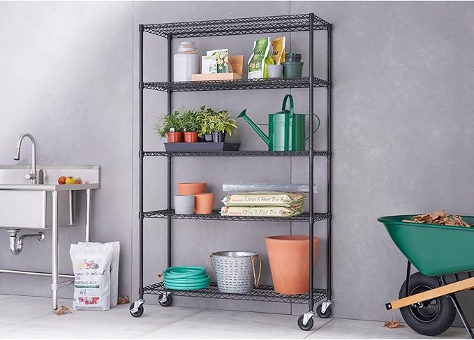 TRINITY 5-Tier Outdoor Wire Shelving Rack, 48in. x 18in. x 72in., Model# - Image 2