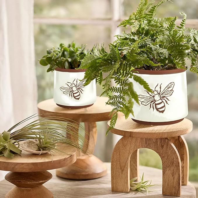 YBX Terracotta Pots Inch with Drainage Holes, Bee Decor, Ceramic Pots - Image 2