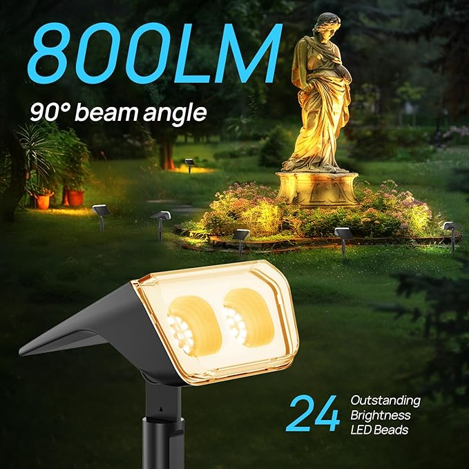 Consciot Solar Spot Lights Outdoor Waterproof, 24 LED Dusk-to-Dawn Solar - Image 2