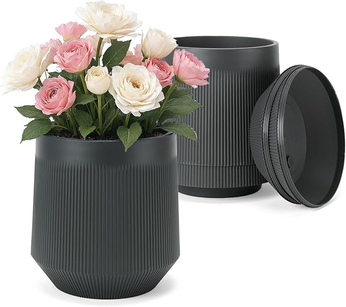 Plant Pots，Set of 3 Plastic Pots - Image 5