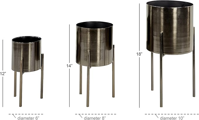 Deco 79 Metal Indoor Outdoor Planter Large Planter Pot - Image 3